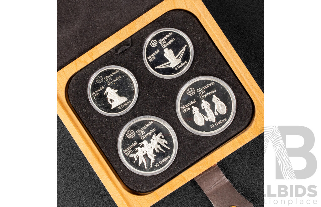 Canada 1976 Four Silver Proof Coin Set, Montreal Olympic Games .925