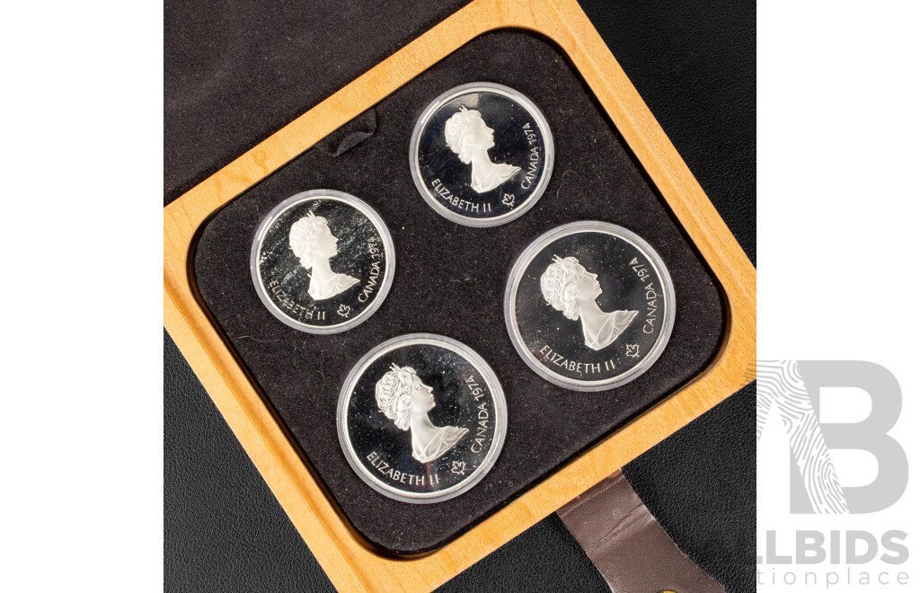 Canada 1976 Four Silver Proof Coin Set, Montreal Olympic Games .925