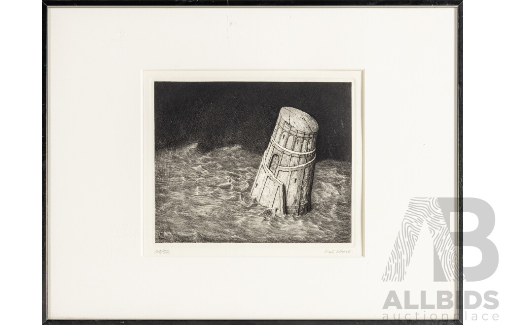Neil Moore, (20th Century, British-Born Australian Italian, 1950), Deluge (1983), Signed and Editioned Original Etching, 32H x 41W cm (frame)
