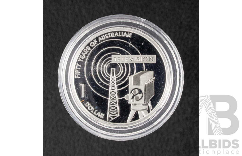Australian RAM 2006 Silver Proof One Dollar Coin, Fifty Years of Australian Television .999