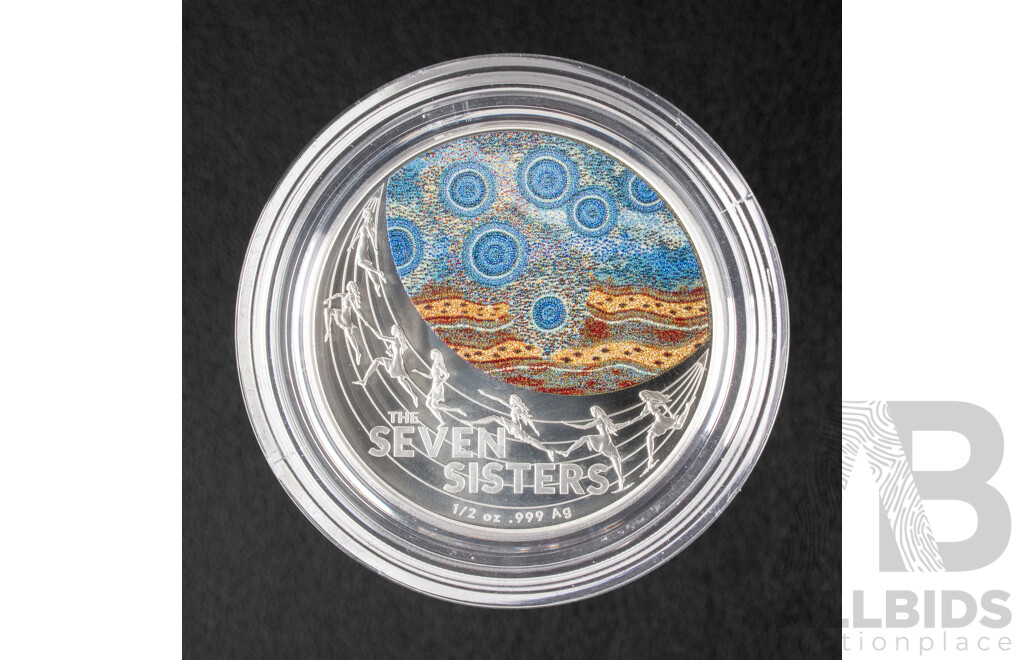 Australian RAM 2020 Silver Coloured One Dollar Coin, Star Dreaming-The Seven Sisters .999