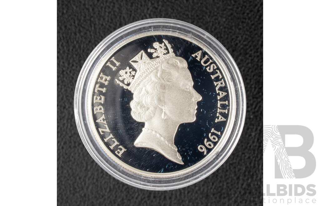 Australian RAM 1996 Silver Ten Dollar Coin, Australia's Endangered Species - Southern Right Whale .925