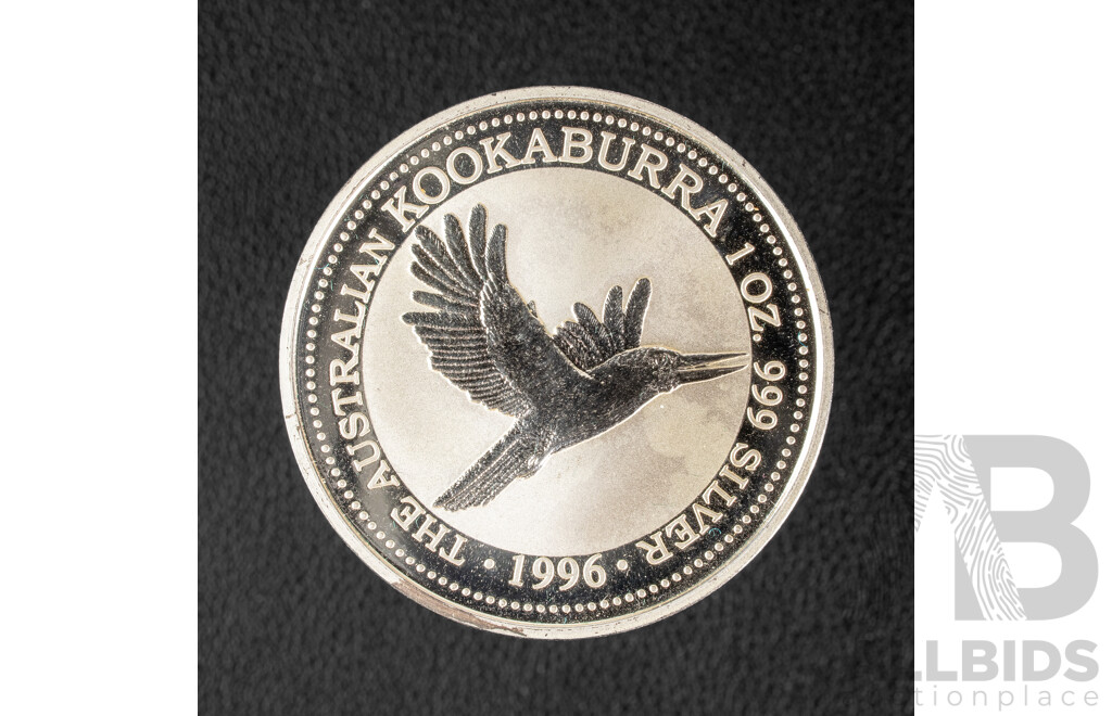 Australian Perth Mint 1996 Silver One Dollar Coin, Australian Kookaburra .999