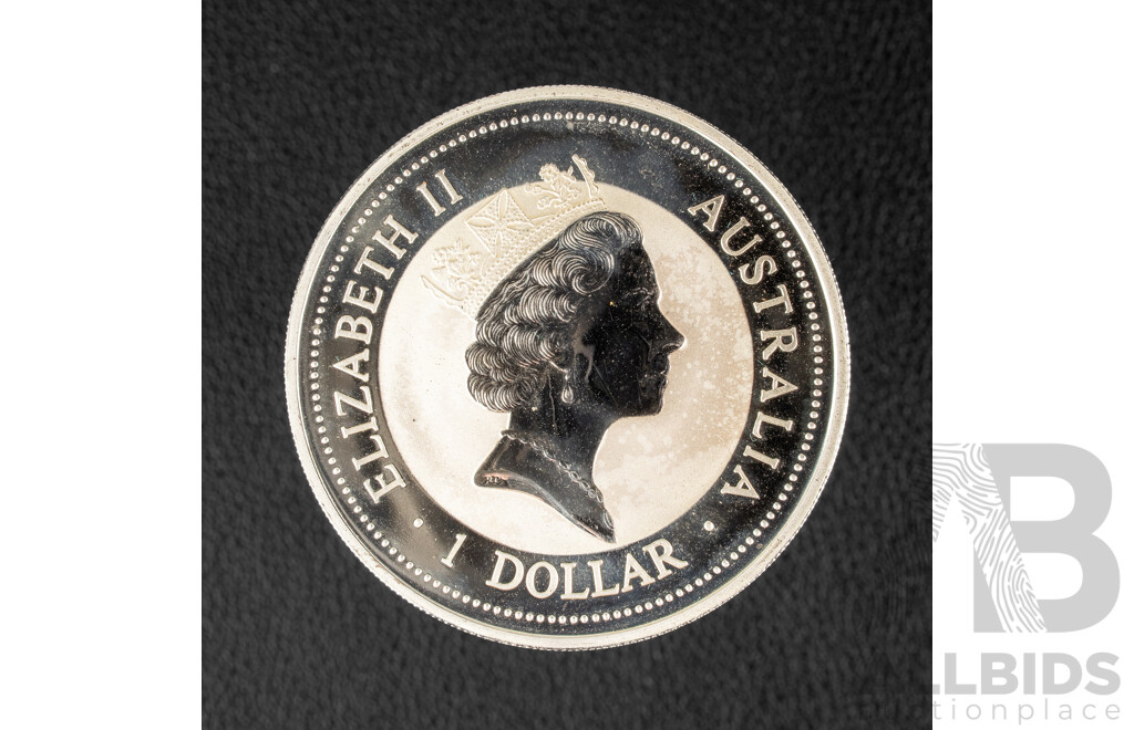 Australian Perth Mint 1996 Silver One Dollar Coin, Australian Kookaburra .999