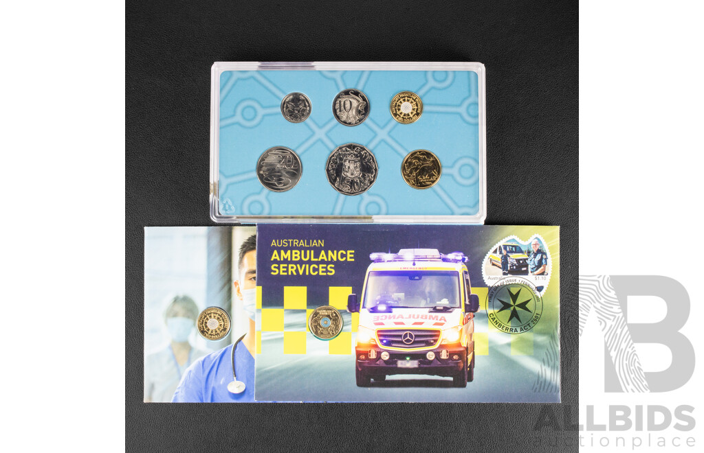 Australian RAM 2022 Six UNC Coin Set, Australia's Frontline Workers with Two PNCs, 2022 Frontline Workers and 2021 Ambulance Services