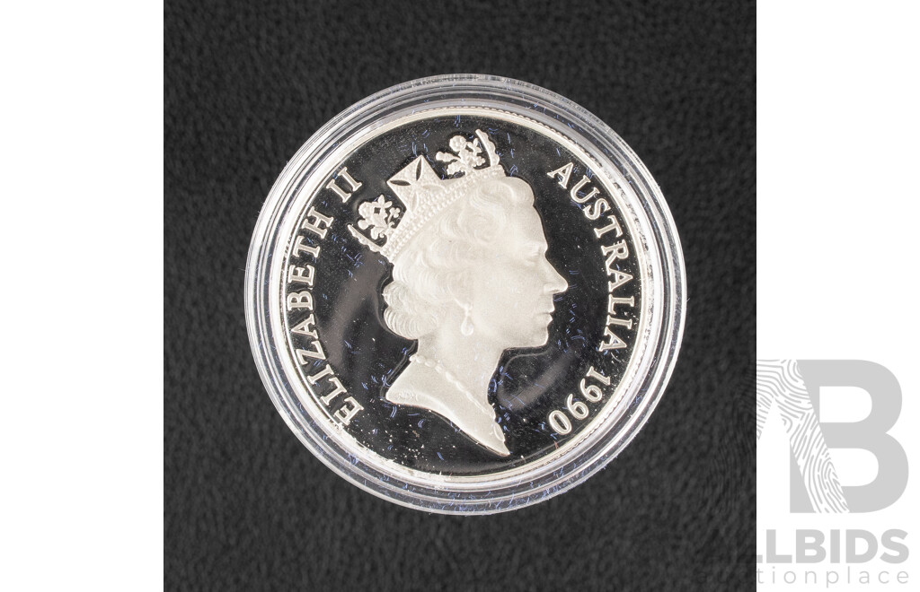 Australian RAM 1990 Silver Piedfort Ten Dollar Coin, Birds of Australia, Cockatoo .925