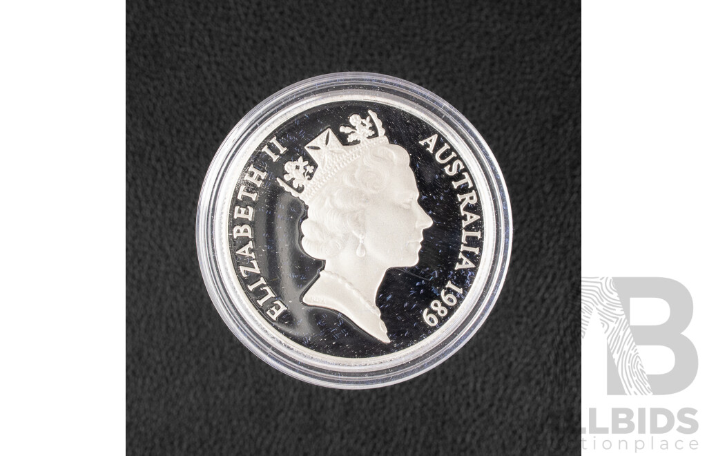 Australian RAM 1989 Silver Piedfort Ten Dollar Coin, Birds of Australia, Kookaburra .925
