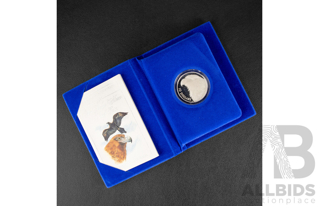 Australian RAM 1994 Silver Proof Ten Dollar Coin, Birds of Australia, Wedged-Tail Eagle .925