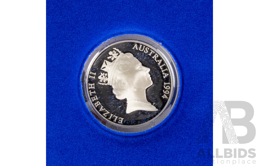 Australian RAM 1994 Silver Proof Ten Dollar Coin, Birds of Australia, Wedged-Tail Eagle .925
