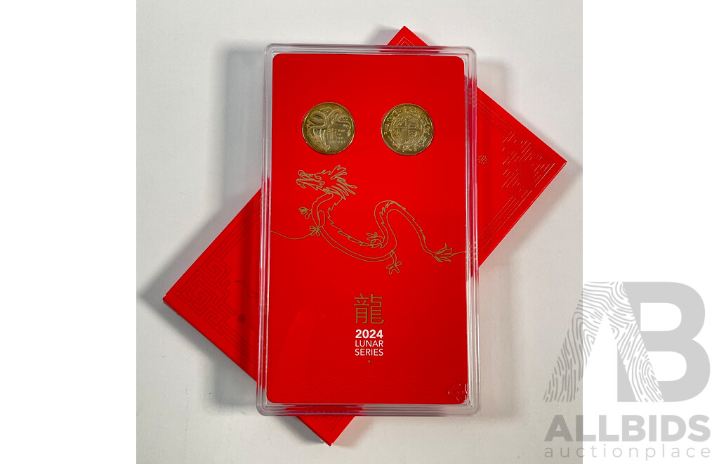 Australian RAM 2024 One Dollar Coin Set, Lunar Series Year of the Dragon