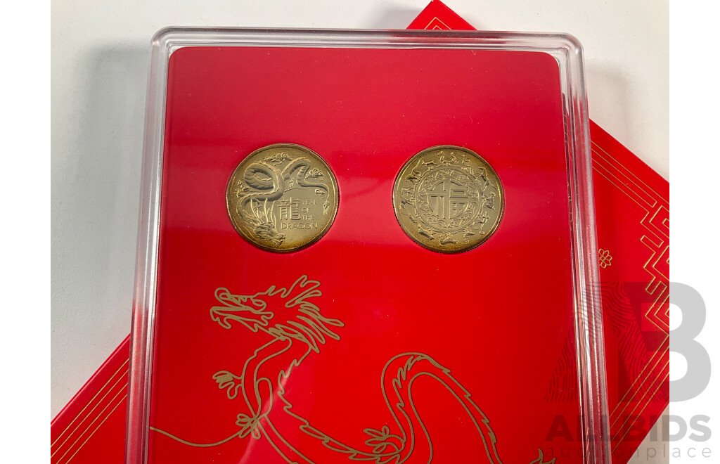 Australian RAM 2024 One Dollar Coin Set, Lunar Series Year of the Dragon