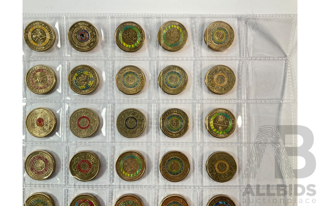 Fifty Seven Australian Two Dollar Coins Including 2016 Fifty Years Decimal Currency, 2024 War Animals Remembrance, 2012, 2014, 2017 Remembrance, 2015, 2016, 2017 Lest We Forget, 2017 Possum Magic..............