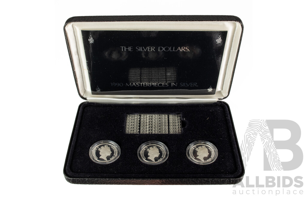 Australian RAM 1990 Masterpieces in Silver Proof Set, The Silver Dollars .925