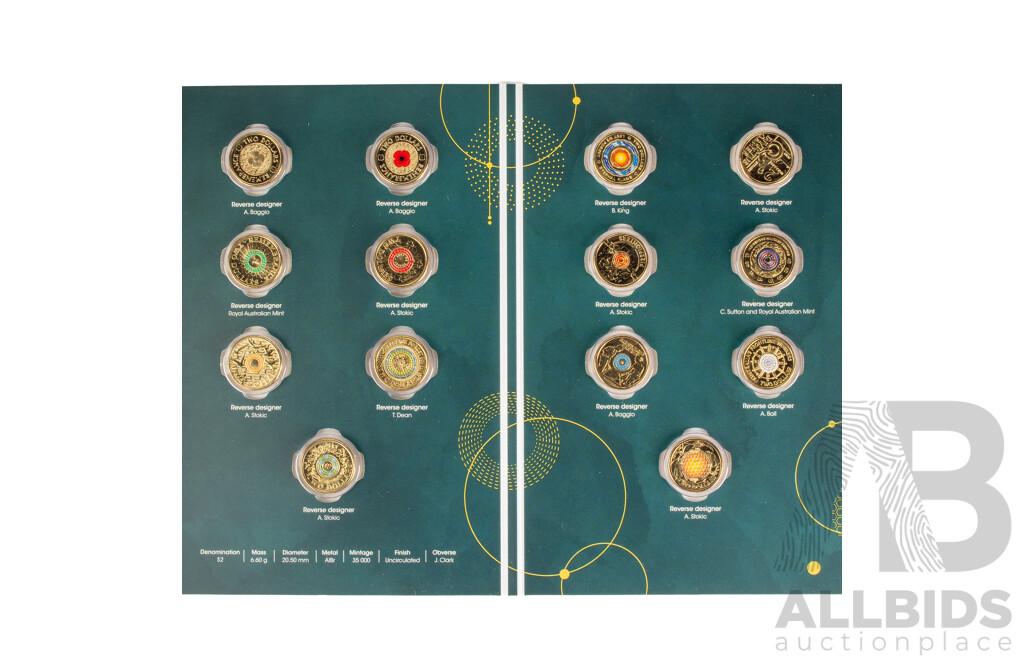 Australian RAM 2023 35th Anniversary of the Two Dollar Coin, Fourteen Coin Set