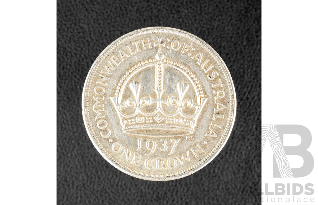 Australian 1937 KGVI Silver Crown .925