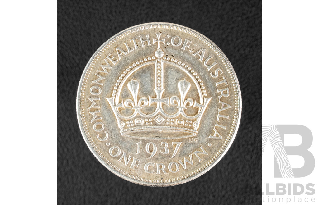 Australian 1937 KGVI Silver Crown .925