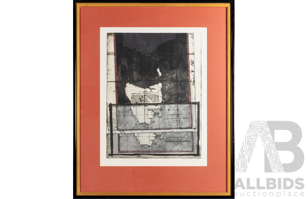 Martin King, (20th Century, Australian, 1957-), 'Elegy to the South West,' (1980) Original Signed & Editioned Colour Lithograph, 75 W x 94 H cm (frame)