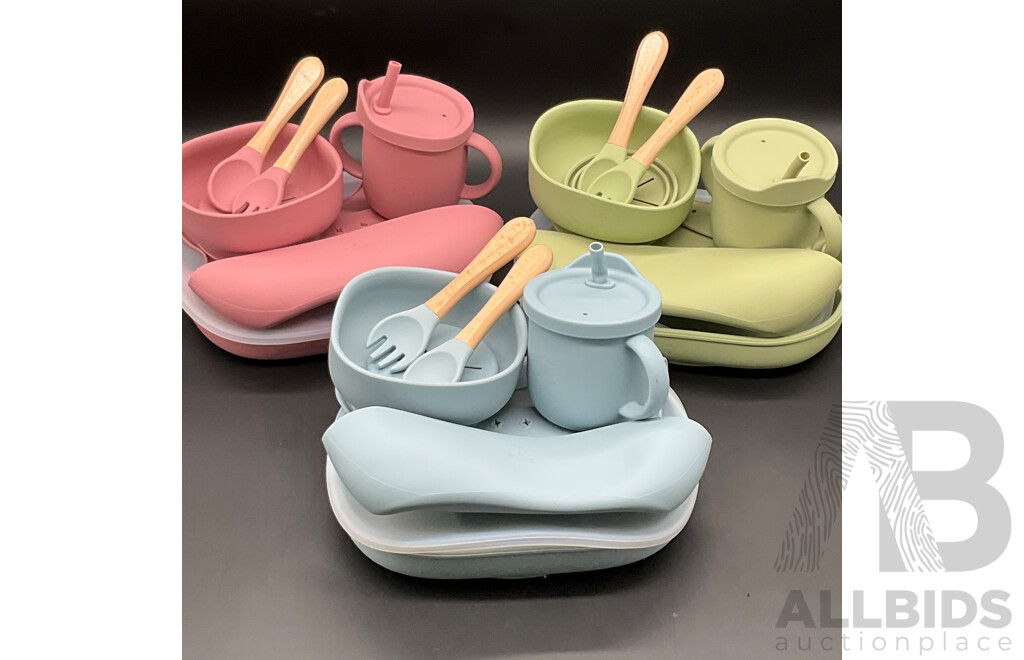 Silicone Baby Feeding Set with Gift Box - Lot of 10
