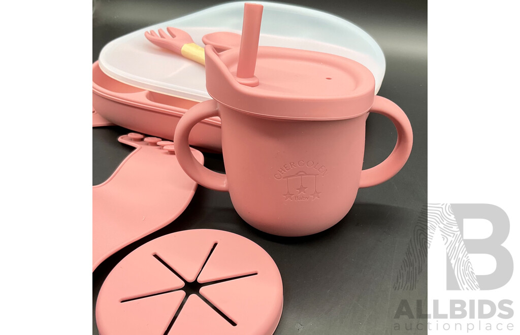Silicone Baby Feeding Set with Gift Box - Lot of 10