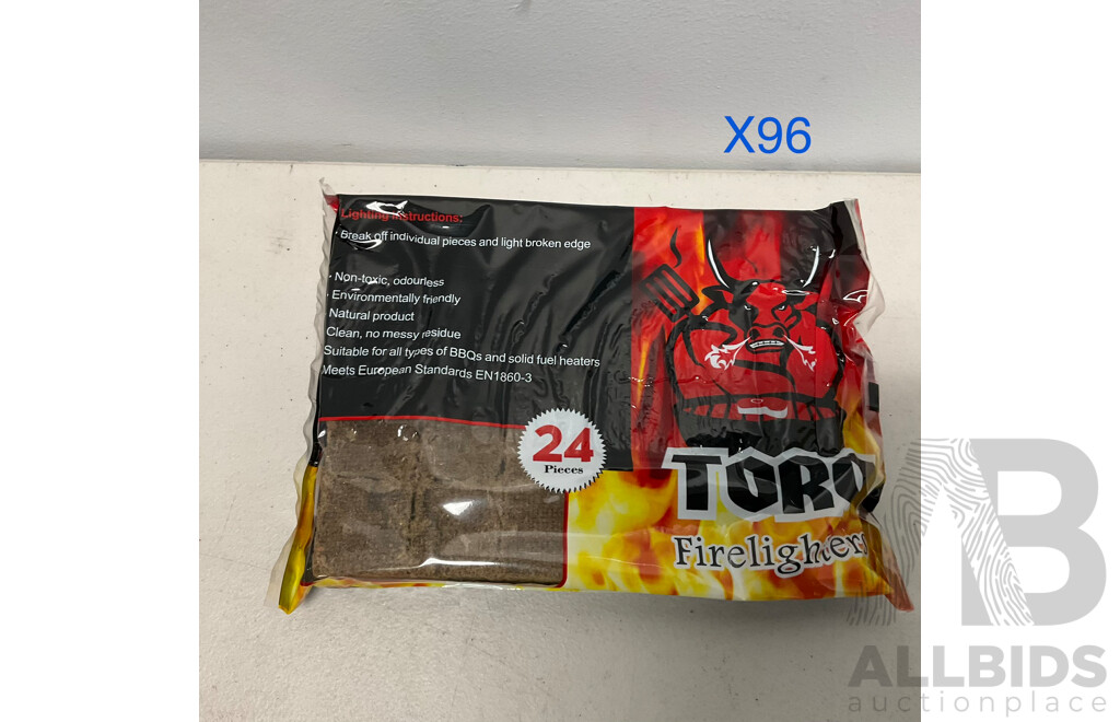 TORO Fire Lighters 24x BLOCKS - Total in 96 Packs