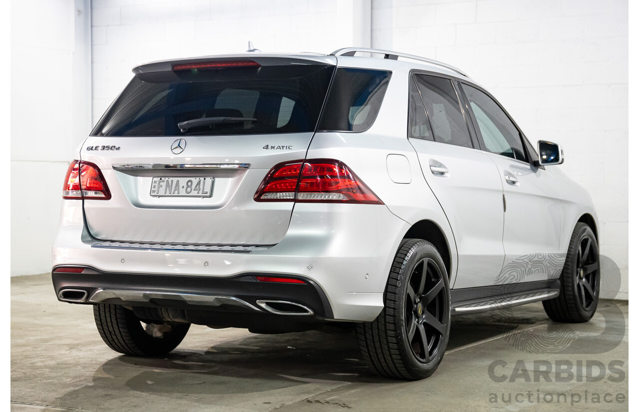07/2016 Mercedes-Benz GLE 350d (AWD) 166 4D Wagon Iridium Silver Metallic Turbo Diesel V6 3.0L