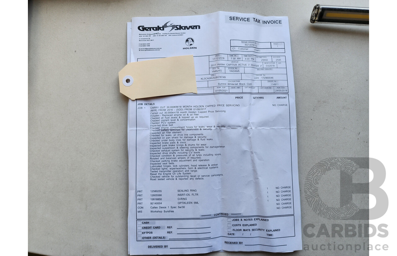 3/2018 Holden Captiva 7 LS Active (fwd) CG MY18 4d Wagon White 2.4L
