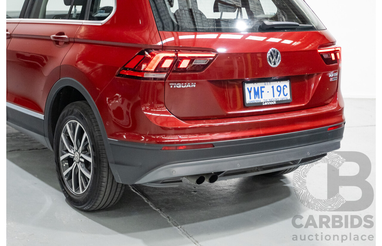 11/2016 Volkswagen Tiguan 132 TSI Comfortline (AWD) 5NA 4d Wagon Ruby Red Metallic Turbo 2.0L