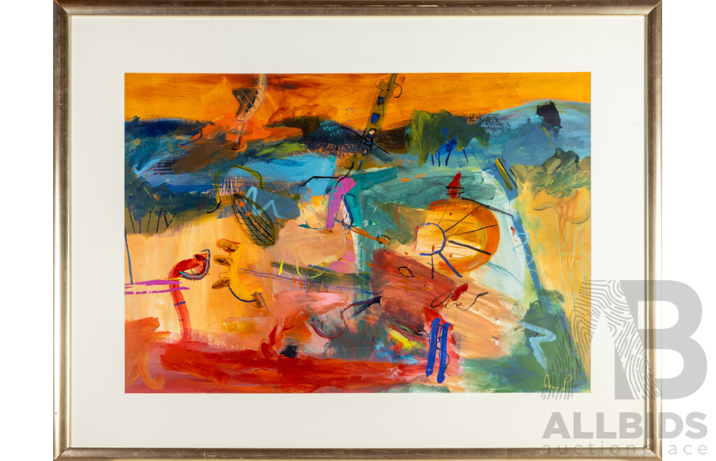 Naomi Lewis (20th Century, Australian, 1930-), Voice of the Land, Wonderful Original Signed Mixed Media, 98H x 129W cm (frame)