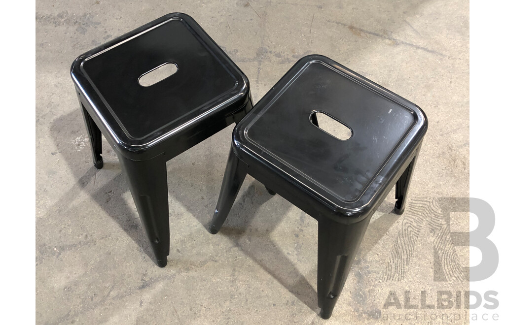 Two Cafe Tables and Four Stools