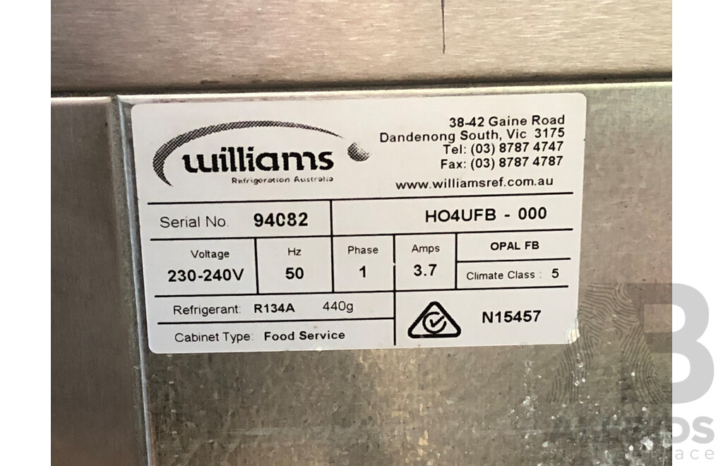 Williams Opal FB Series Stainless Steel Four Door Commercial Fridge