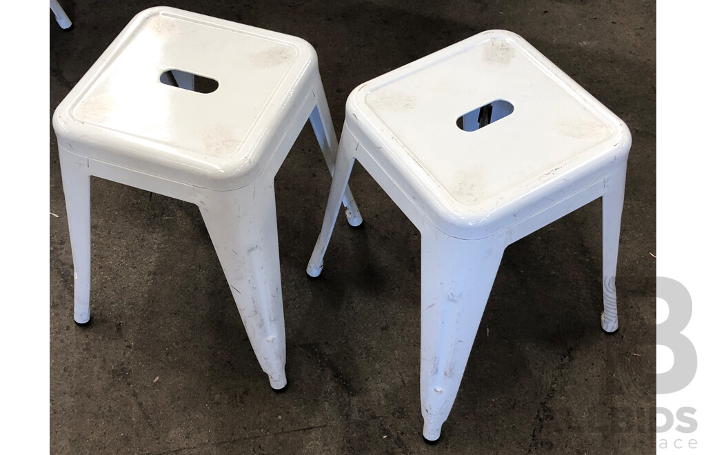 Two Outdoor Cafe Tables and Eight Stools