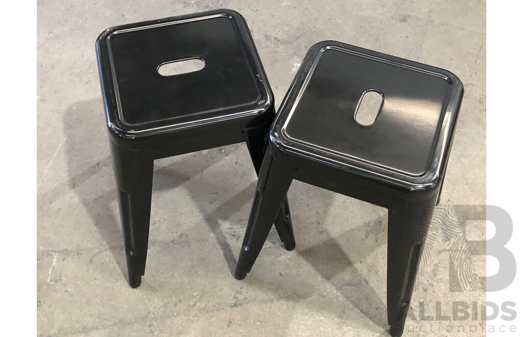 Two Cafe Tables and Four Stools