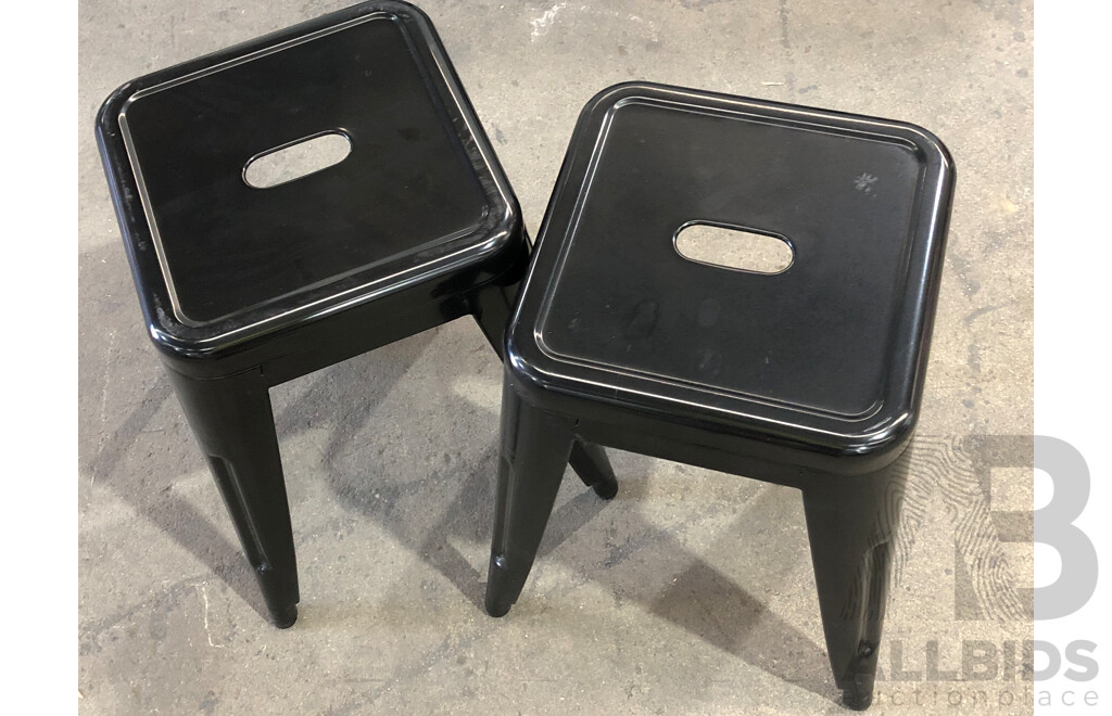Two Cafe Tables and Four Stools