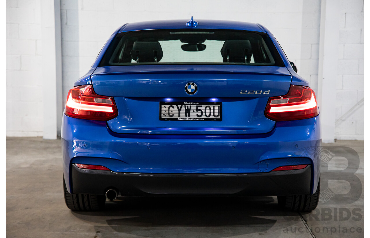 5/2014 BMW 220d M Sport F22 2d Coupe Estoril Blue Metallic Turbo Diesel 2.0L