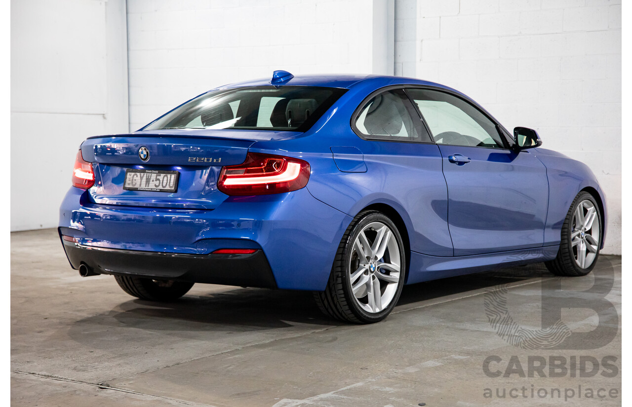 5/2014 BMW 220d M Sport F22 2d Coupe Estoril Blue Metallic Turbo Diesel 2.0L