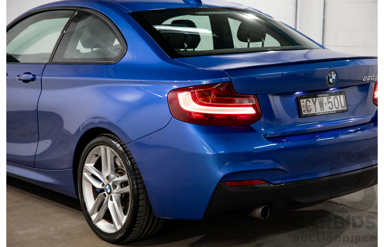 5/2014 BMW 220d M Sport F22 2d Coupe Estoril Blue Metallic Turbo Diesel 2.0L