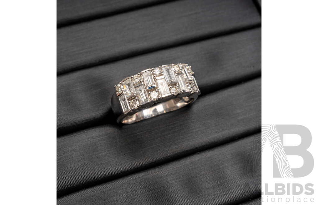 14ct White Gold Natural Diamond Dress Ring with Valuation- Size N.5