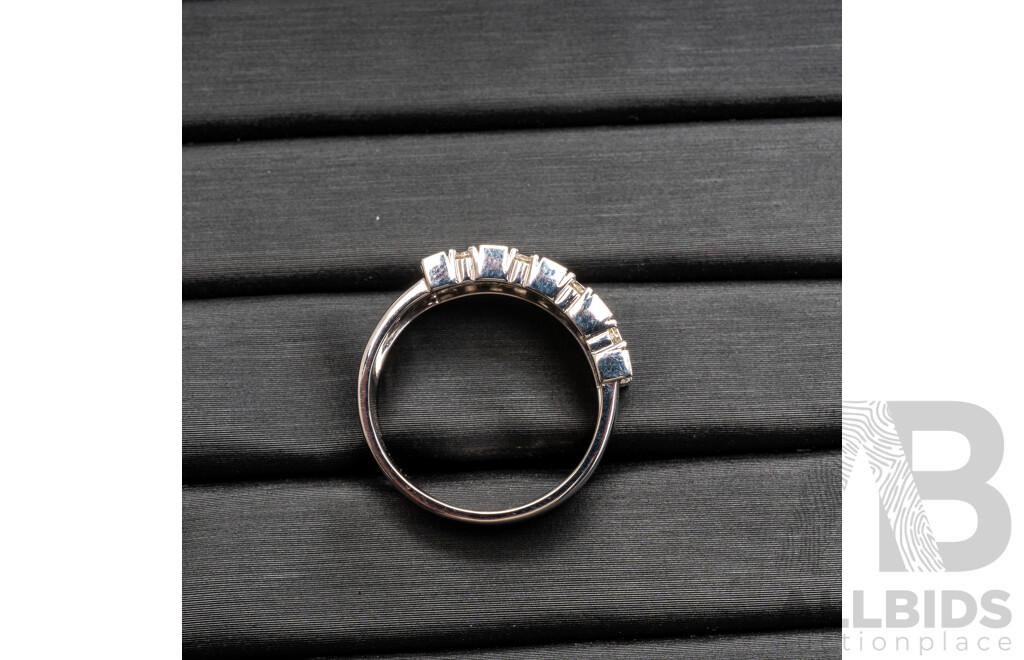 14ct White Gold Natural Diamond Dress Ring with Valuation- Size N.5
