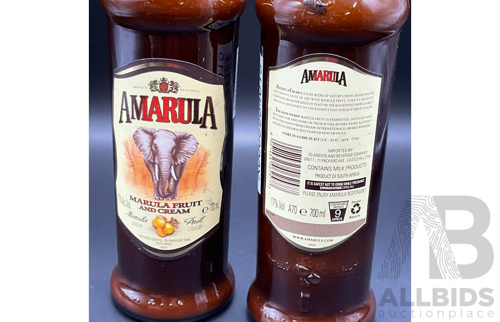 AMARULA Cream Liqueur 700ml - Lot of 2