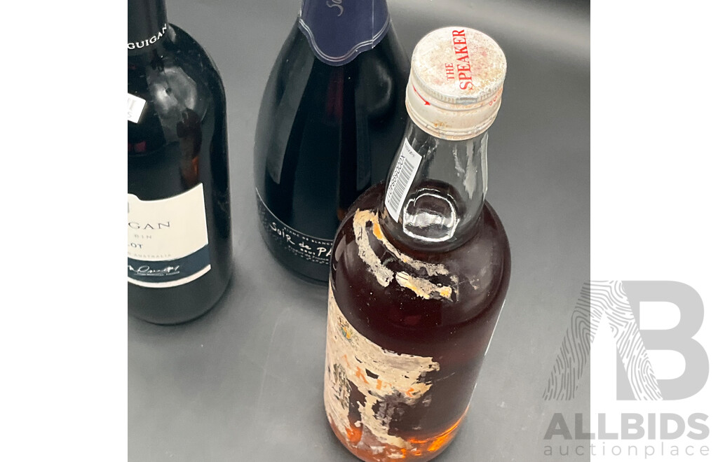 THE SPEAKER Blended Schotch Whisky, McGuigan Melot and Soir De Paris Blanc De Blancs Brut - Lot of 3
