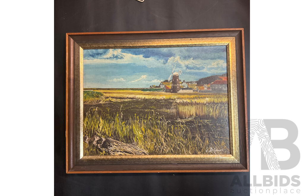 Four Vintage Framed  Paintings, Oil on the Canvas