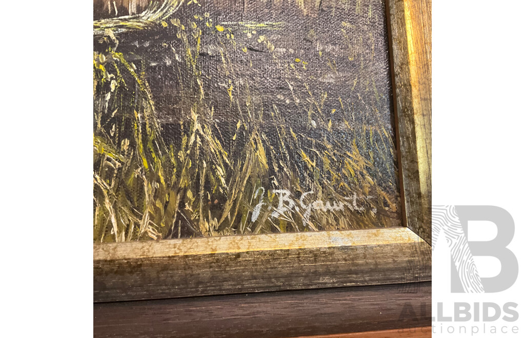 Four Vintage Framed  Paintings, Oil on the Canvas