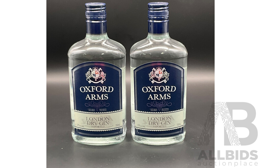 OXFORD ARMS London Dry Gin 700ml - Lot of 2