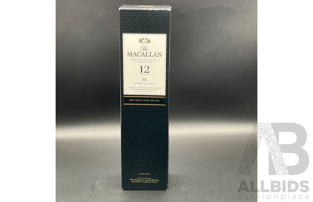The Macallan 12 Year Old Sherry Oak Cask Single Malt Schotch Whisky 700ml - ORP $180