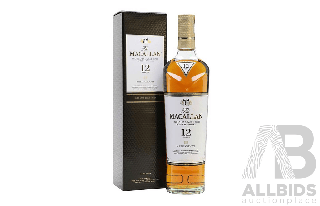 The Macallan 12 Year Old Sherry Oak Cask Single Malt Schotch Whisky 700ml - ORP $180