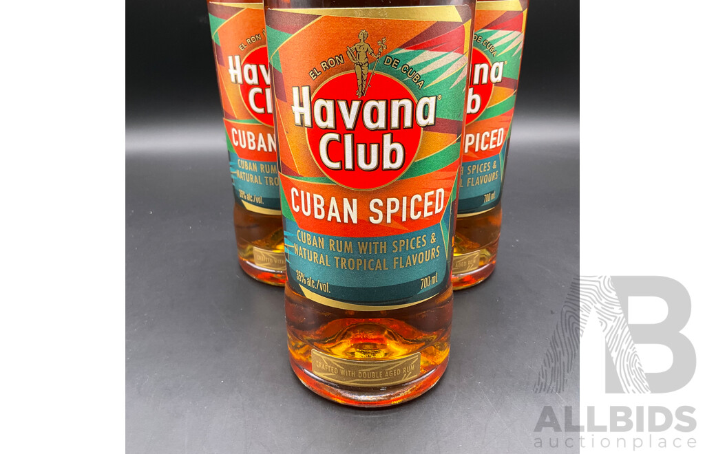 HAVANA CLUB Spiced Rum 700ml - Lot of 3
