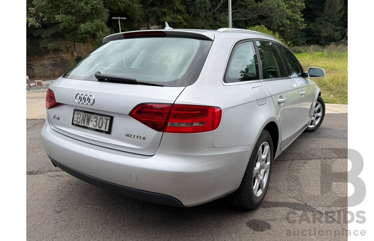 4/2010 Audi A4 2.0 TDI Avant B8 (8K) 4d Wagon Ice Silver Metallic Turbo Diesel 2.0L