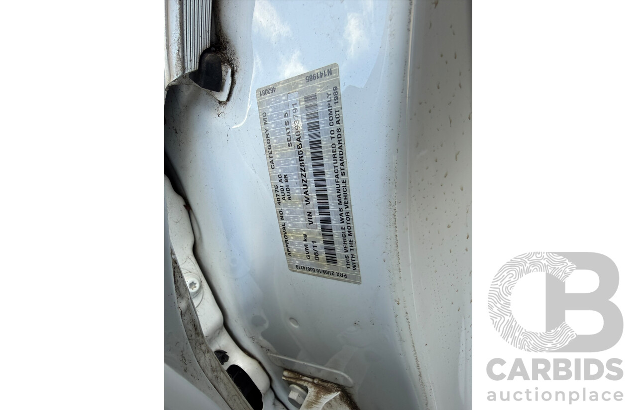 06/2011 Audi Q5 2.0 TDI Quattro AWD 8R MY12 4D Wagon Ibis White Turbo Diesel 2.0L