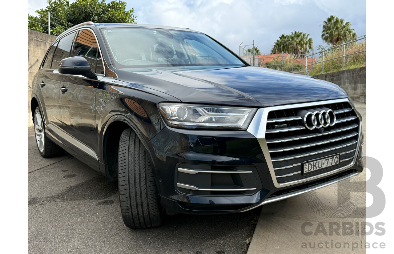 01/2017 Audi Q7 3.0 TDI Quattro 200kW (AWD) 4M MY17 4D Wagon Ink Blue Metallic Turbo Diesel 3.0L - 7 Seater