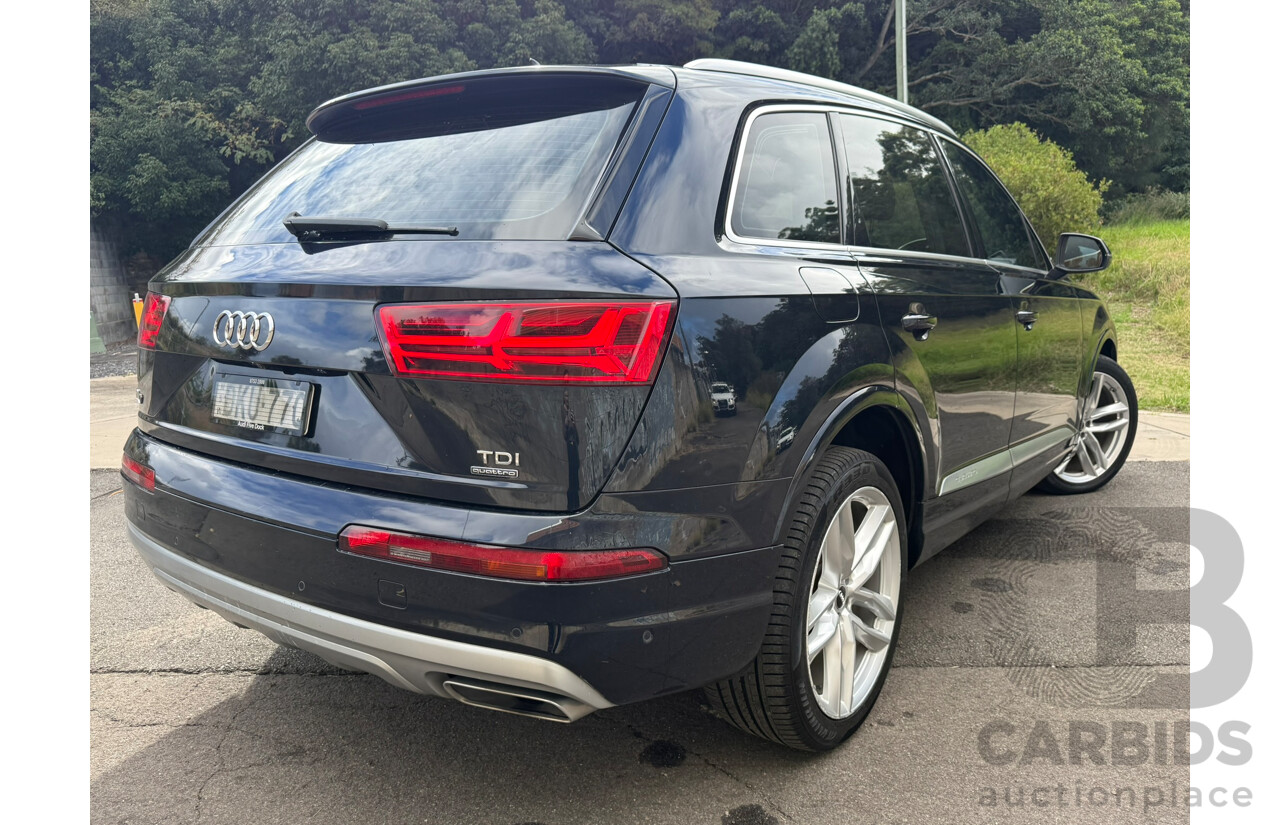 01/2017 Audi Q7 3.0 TDI Quattro 200kW (AWD) 4M MY17 4D Wagon Ink Blue Metallic Turbo Diesel 3.0L - 7 Seater